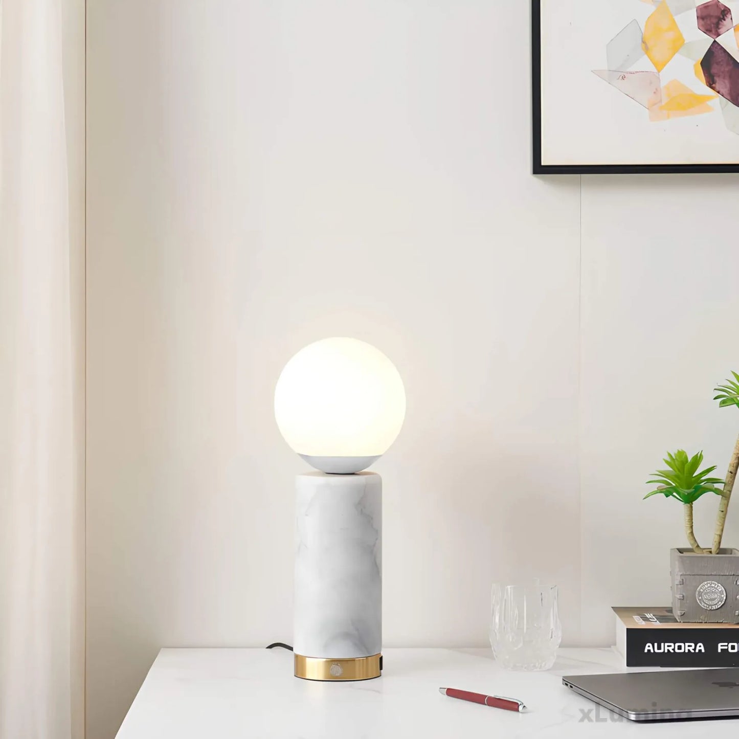 Marble Glow - Tafellamp met marmeren voet