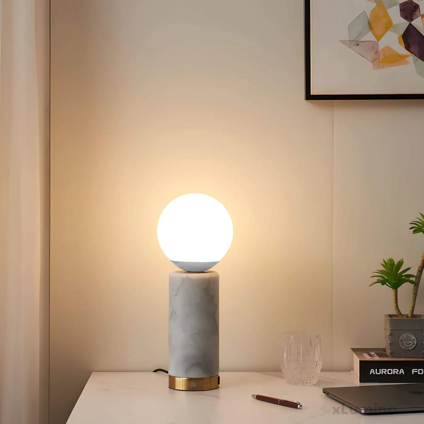 Marble Glow - Tafellamp met marmeren voet