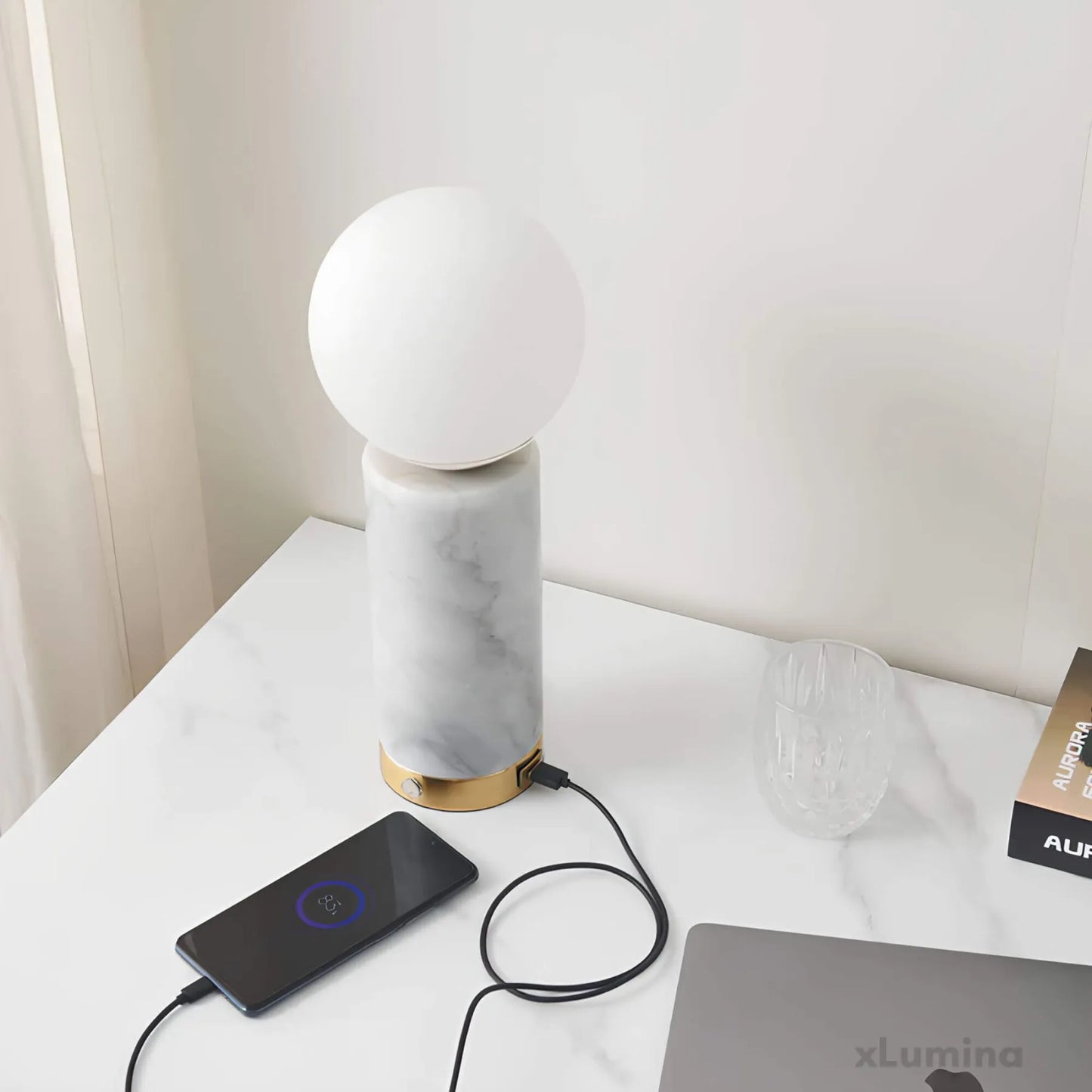 Marble Glow - Tafellamp met marmeren voet