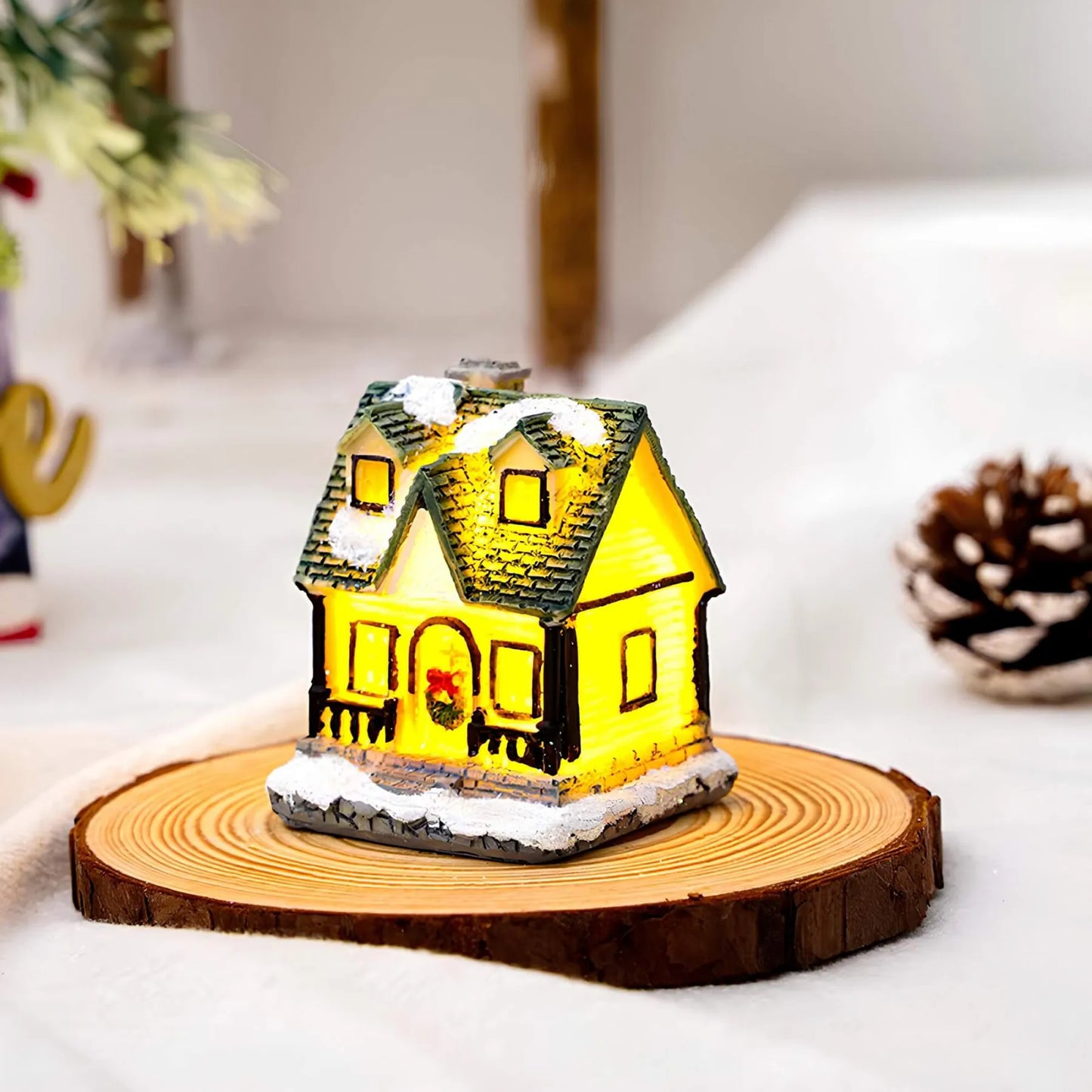 Microstar Kerst Miniatuurhuis met LED-verlichting – Sfeervolle Kerstdecoratie