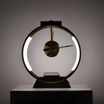Minimalistische LED tafelkloklamp met draadloze oplaadfunctie