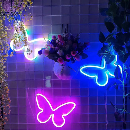 NeonWings - Neon vlinder tafellamp