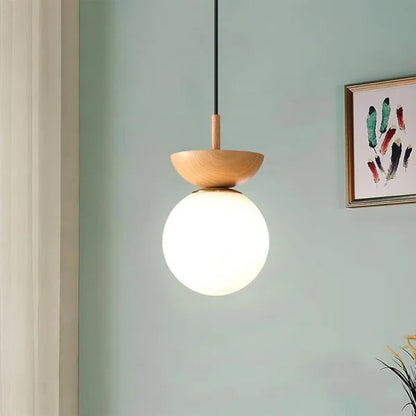 Scandinavische hanglamp van halfhout