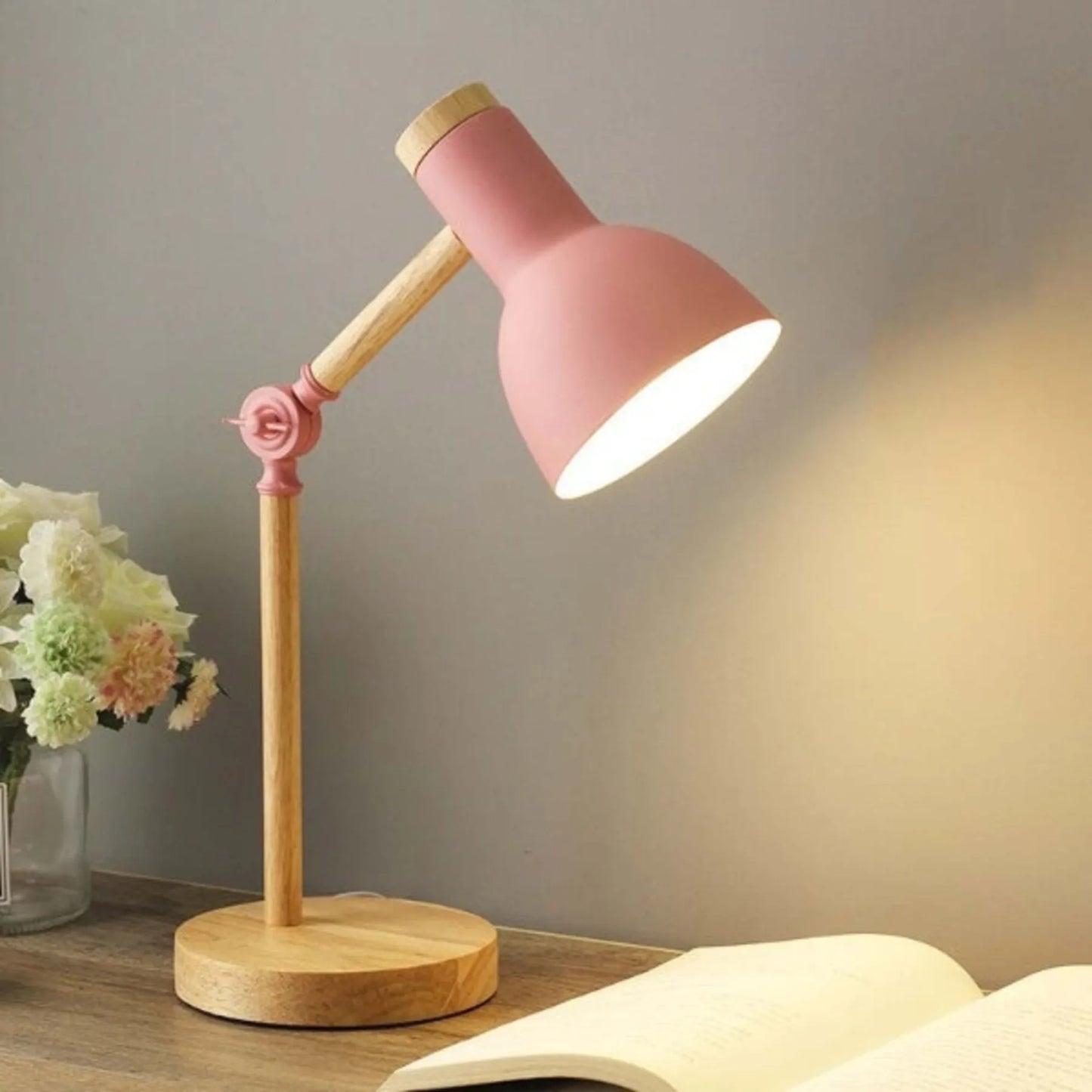 Scandinavische LED Houten Bureaulamp | Moderne Dimbare Tafellamp met Natuurlijk Hout Ontwerp, Energiezuinig & Oogvriendelijk