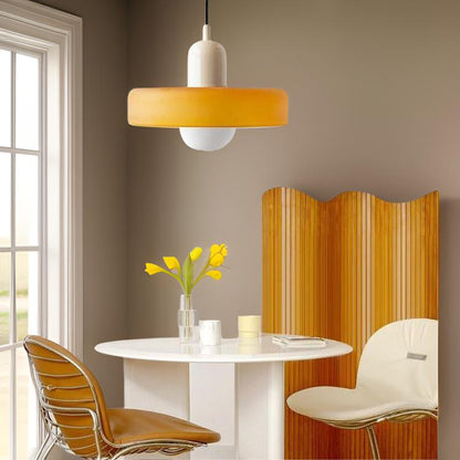 Macaron-  hanglamp met gekleurd glas en modern design