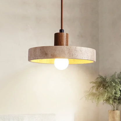 Vintage wabi sabi stenen hanglamp