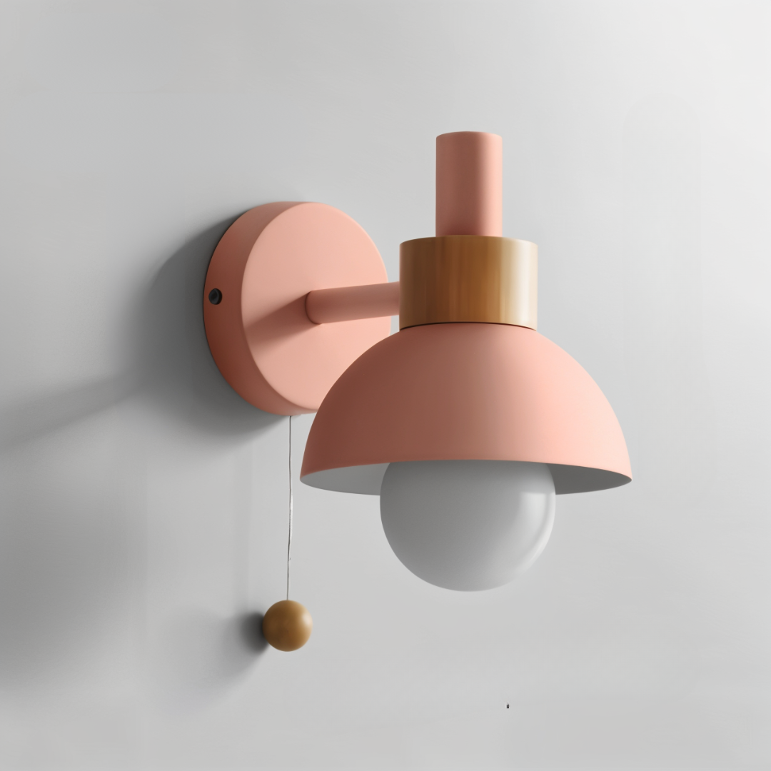 Pastelpop wandlamp - Scandinavisch design met trekschakelaar
