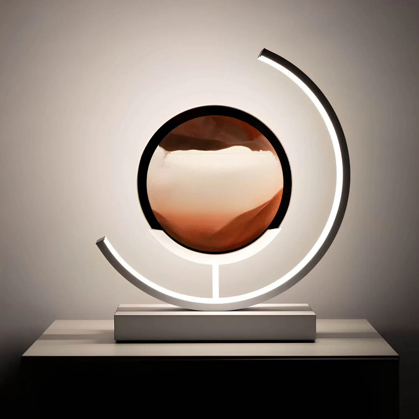 Sands of Time Minimalistische tafellamp - Beweegbaar zandkunstwerk