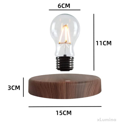 Zwevende lamp - Tafellamp met houten basis