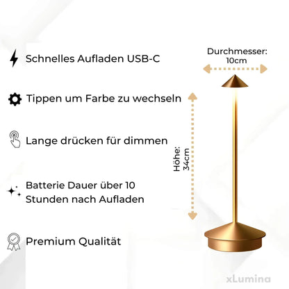 Shanghai LED Tafellamp – Dimbaar, Draadloos, Oplaadbaar, Modern Design
