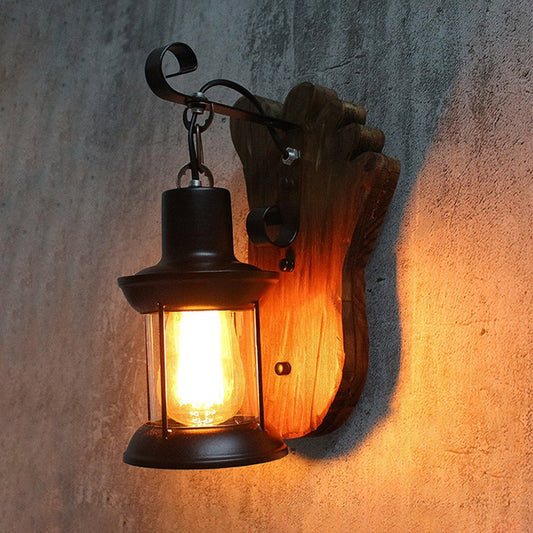 TimberTorch | Rustieke houten wandlamp