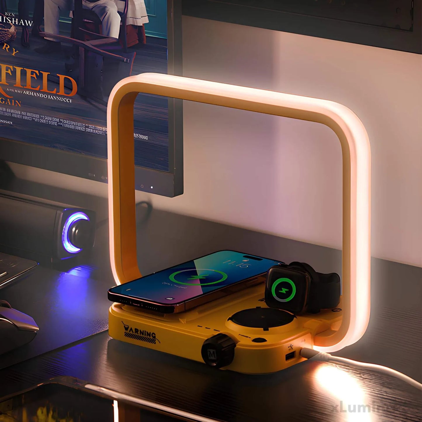 TechGlow - 3-in-1 draadloze oplader & RGB tafellamp