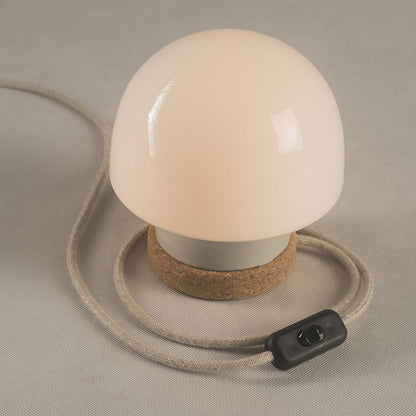 Retro paddestoellamp | Scandinavisch design met kurken voet
