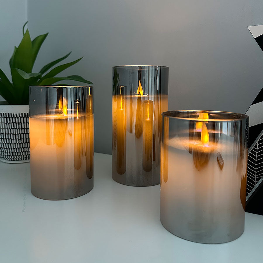 SmokeGlow | Elegante set van 3 vlamloze lampen