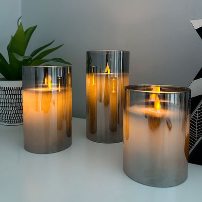 SmokeGlow | Elegante set van 3 vlamloze lampen