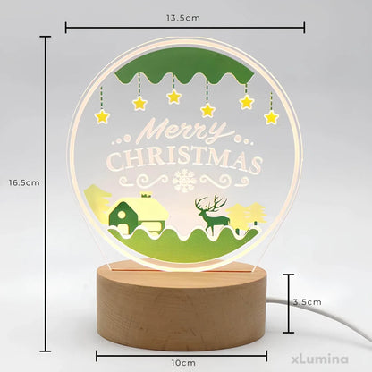 LED kerstlamp - Acryl nachtlampje