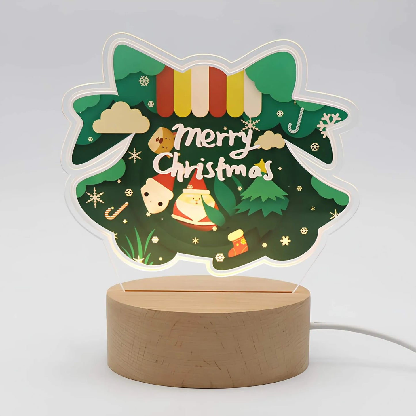 LED kerstlamp - Acryl nachtlampje