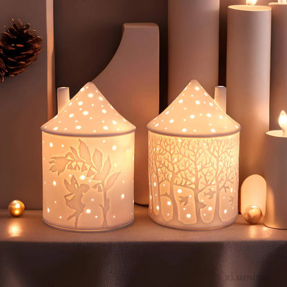 Kerstverlichting - Handgemaakte keramische lamp met LED