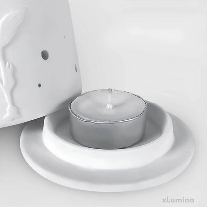 Kerstverlichting - Handgemaakte keramische lamp met LED