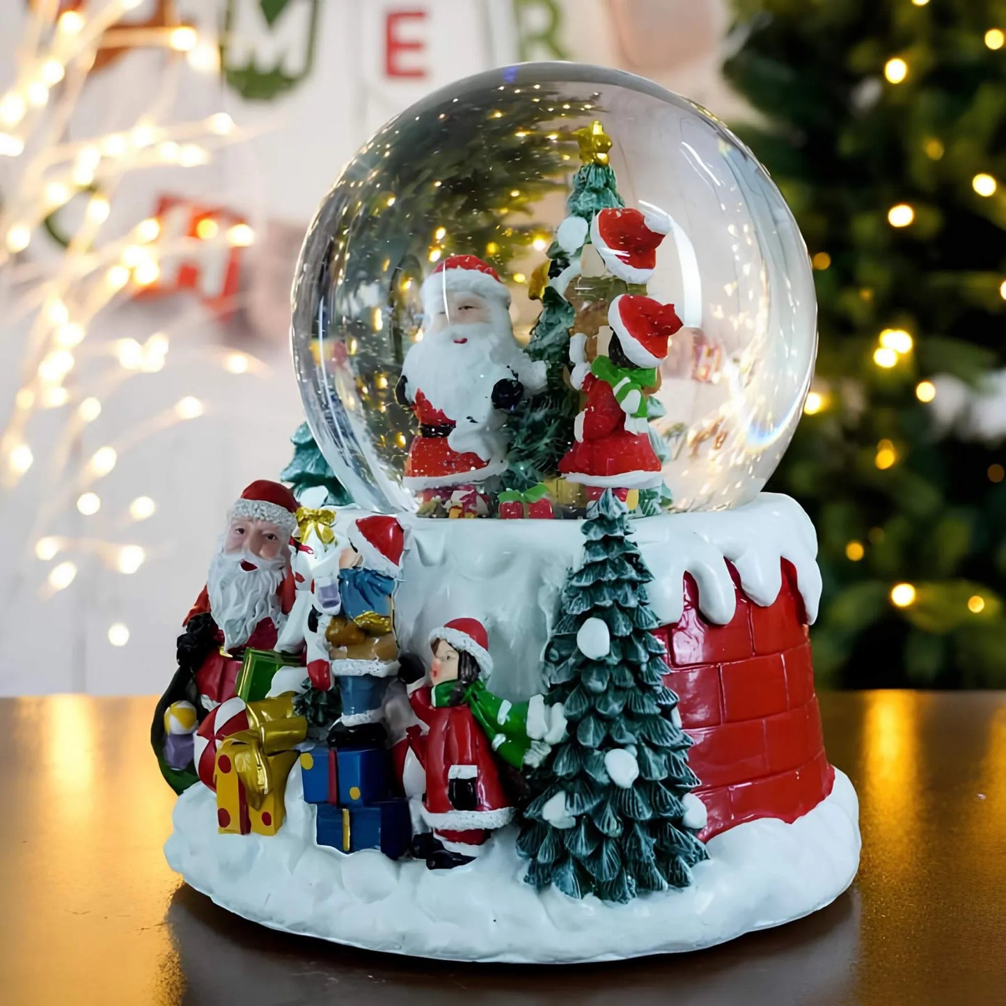 Kerstdecoratie - Sneeuwbol met LED verlichting