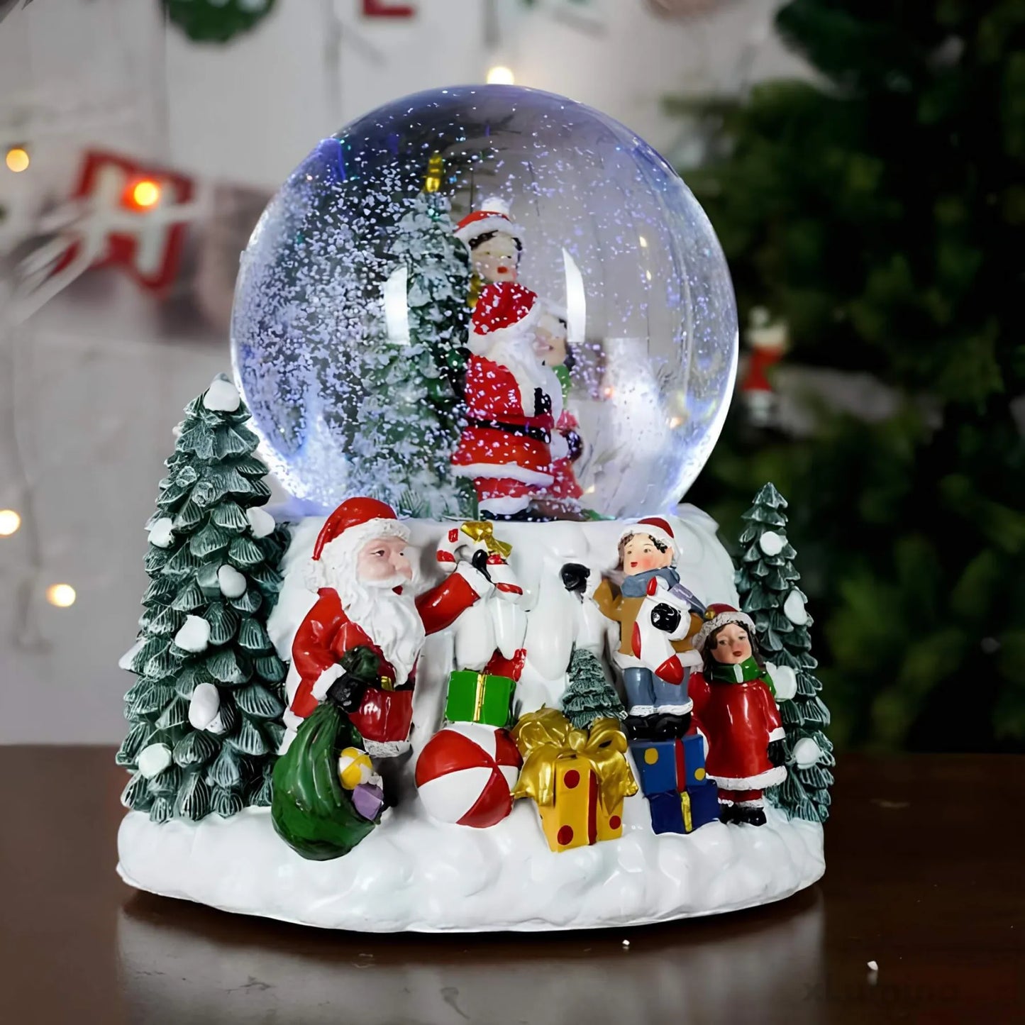 Kerstdecoratie - Sneeuwbol met LED verlichting