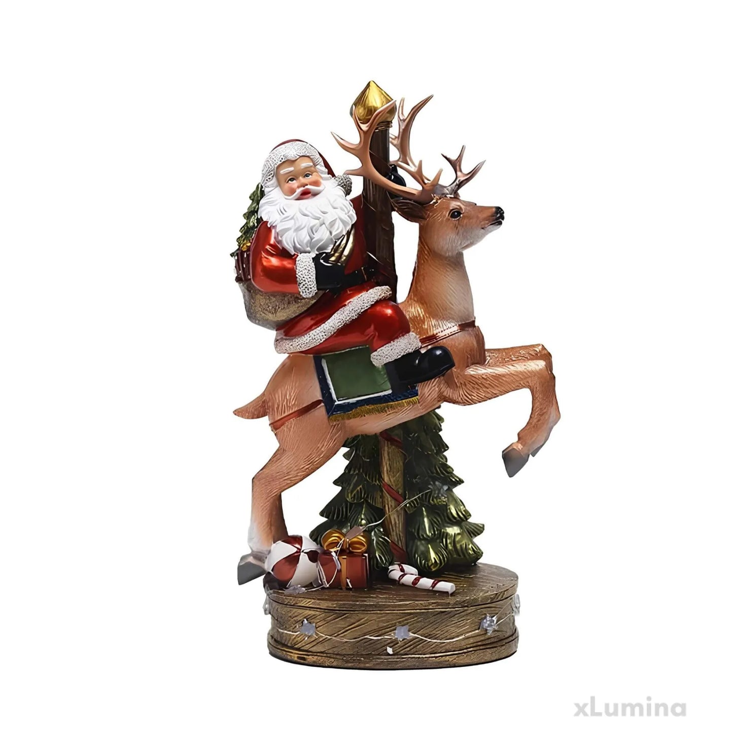 Kerstman met rendier - Standbeeld