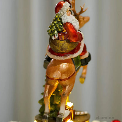 Kerstman met rendier - Standbeeld