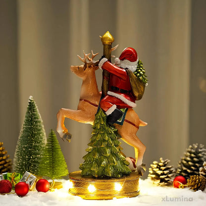 Kerstman met rendier - Standbeeld