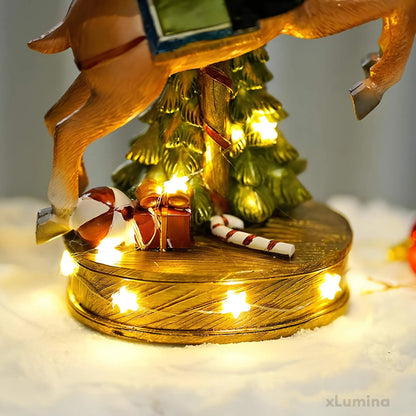 Kerstman met rendier - Standbeeld