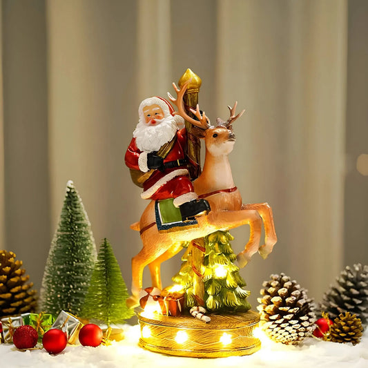 Kerstman met rendier - Standbeeld