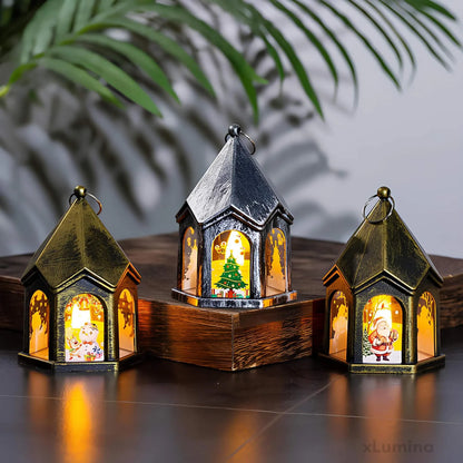 Kerstlantaarn - LED lamp Kerstman