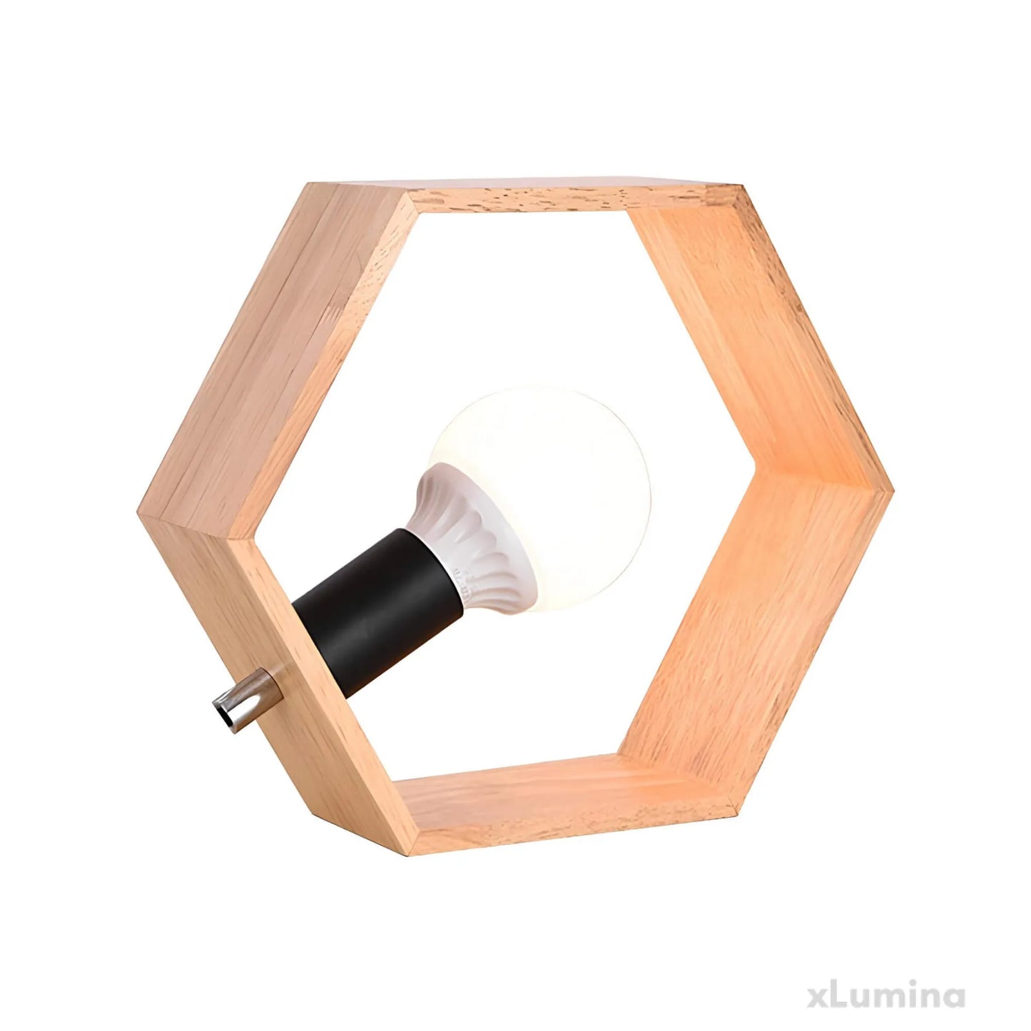 Woodlight - Stijlvolle zeshoekige houten tafellamp