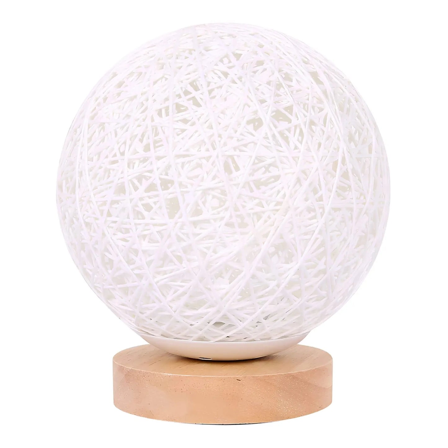 WovenGlow - Rotan wereldbol tafellamp